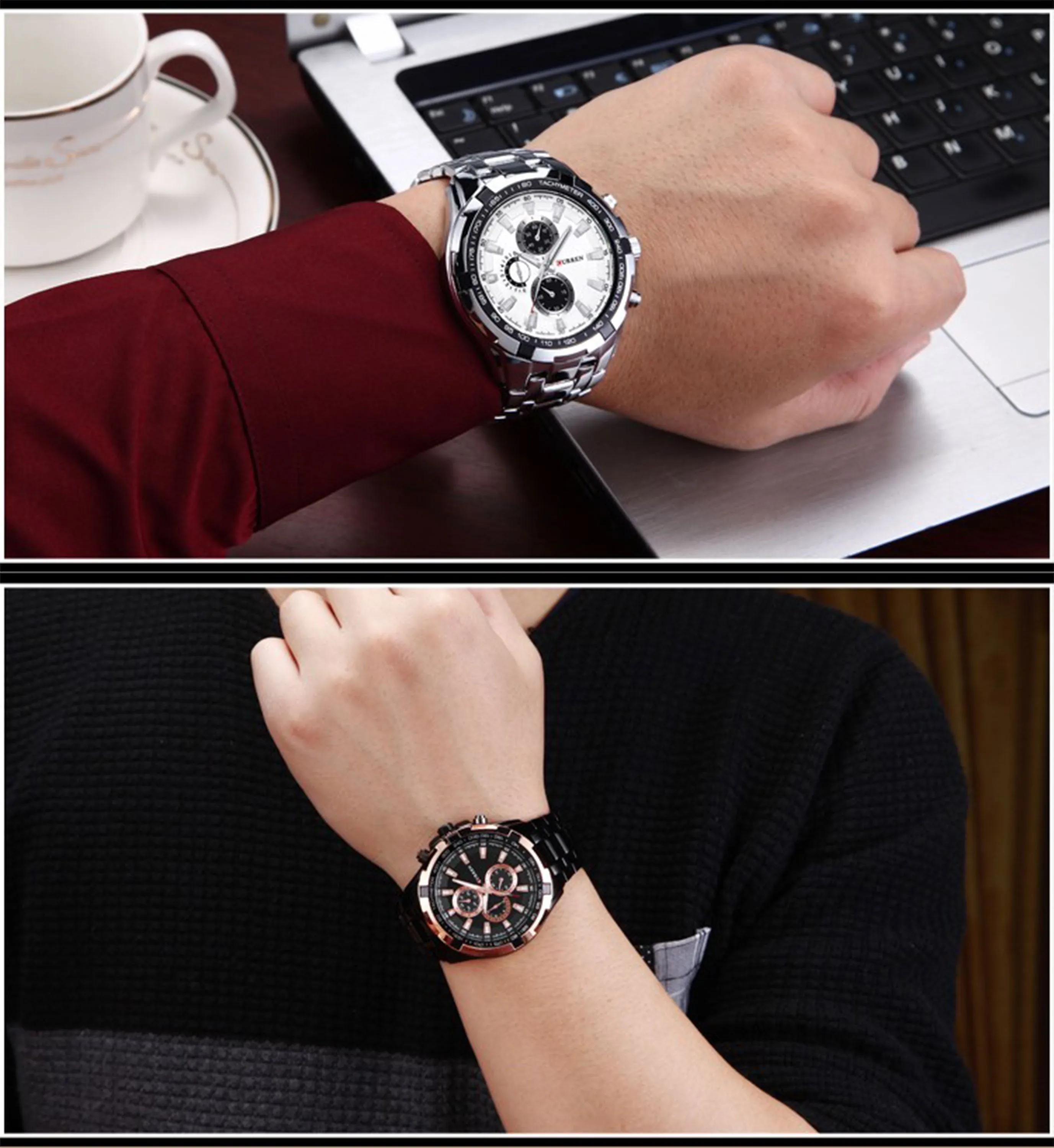 Luxury Mens Quartz Stainless Steel Casual Wristwatch