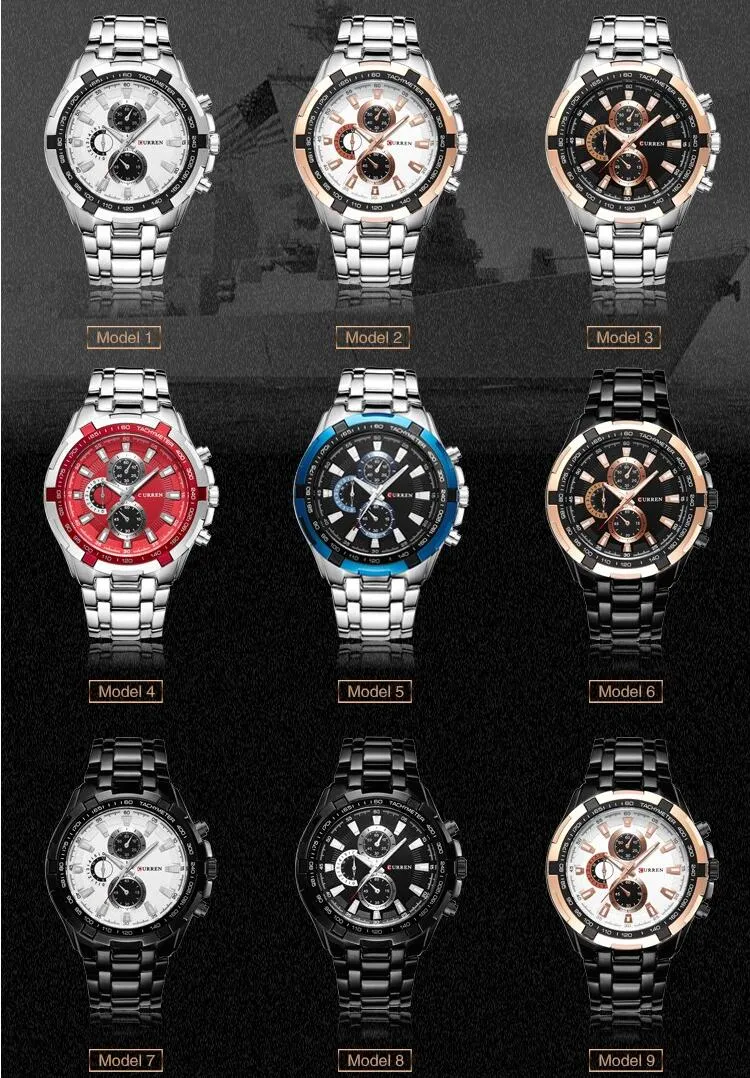 Luxury Mens Quartz Stainless Steel Casual Wristwatch