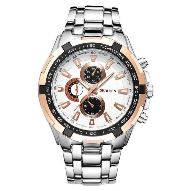 Luxury Mens Quartz Stainless Steel Casual Wristwatch