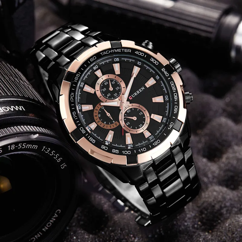 Luxury Mens Quartz Stainless Steel Casual Wristwatch