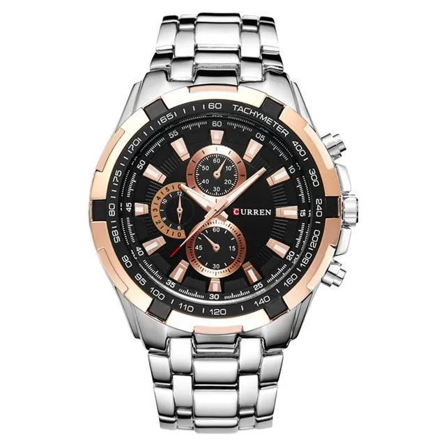 Luxury Mens Quartz Stainless Steel Casual Wristwatch