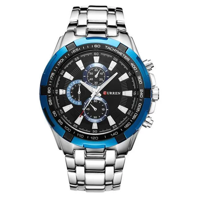 Luxury Mens Quartz Stainless Steel Casual Wristwatch