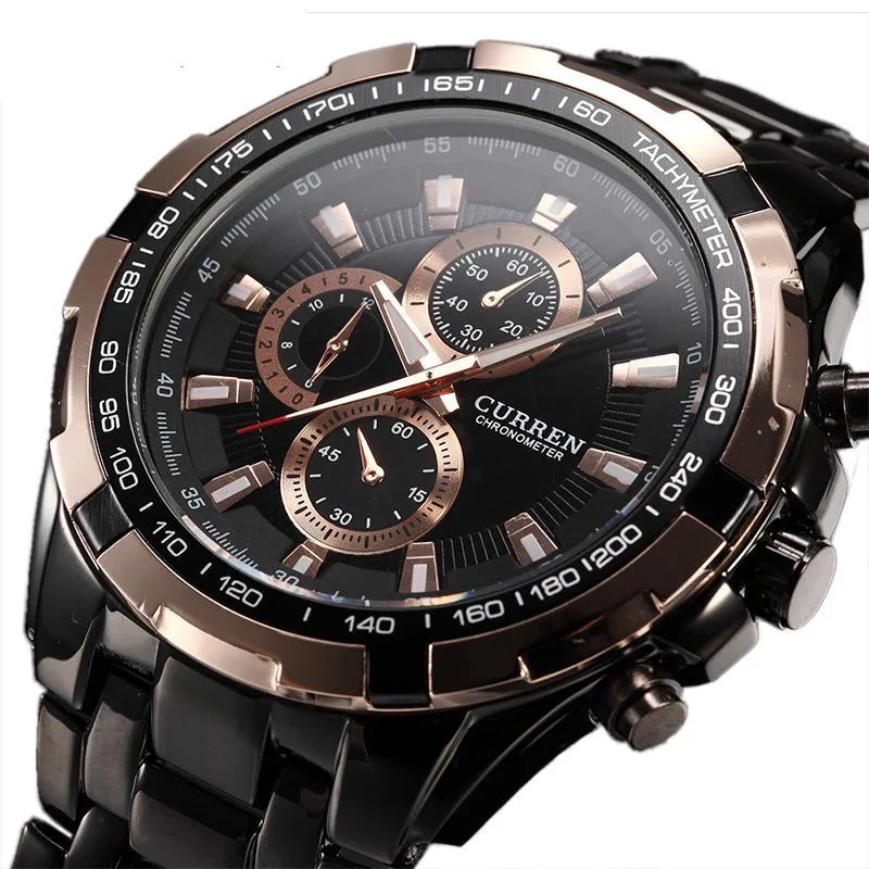 Luxury Mens Quartz Stainless Steel Casual Wristwatch