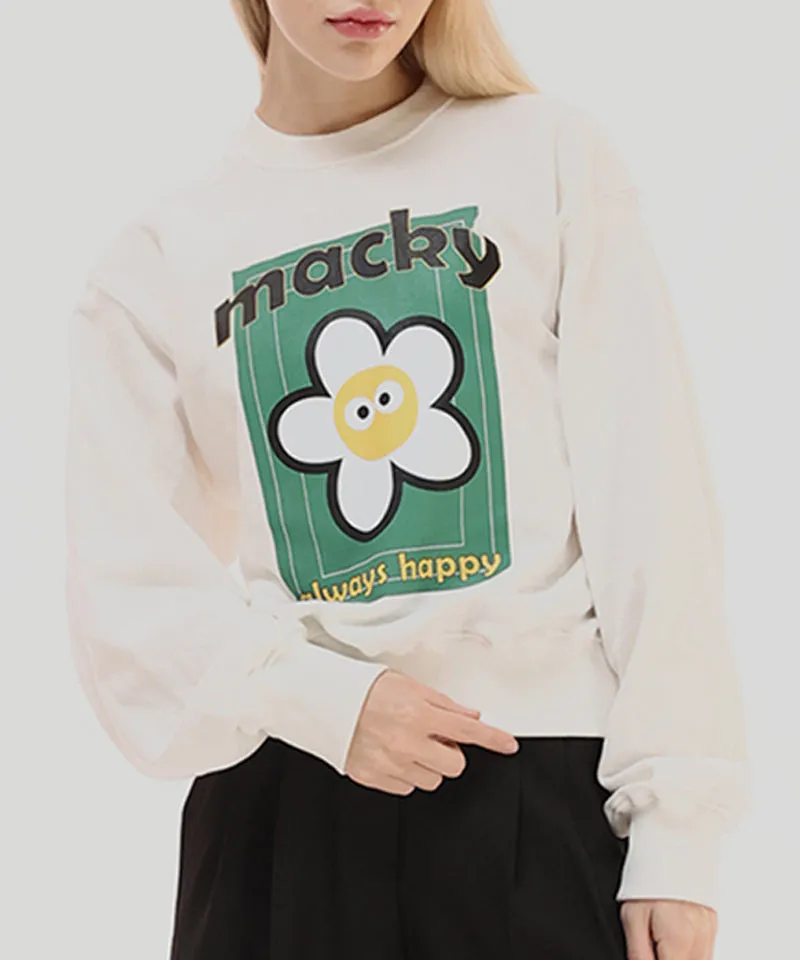 MACKY Golf: Tennis Court Sweatshirt - White