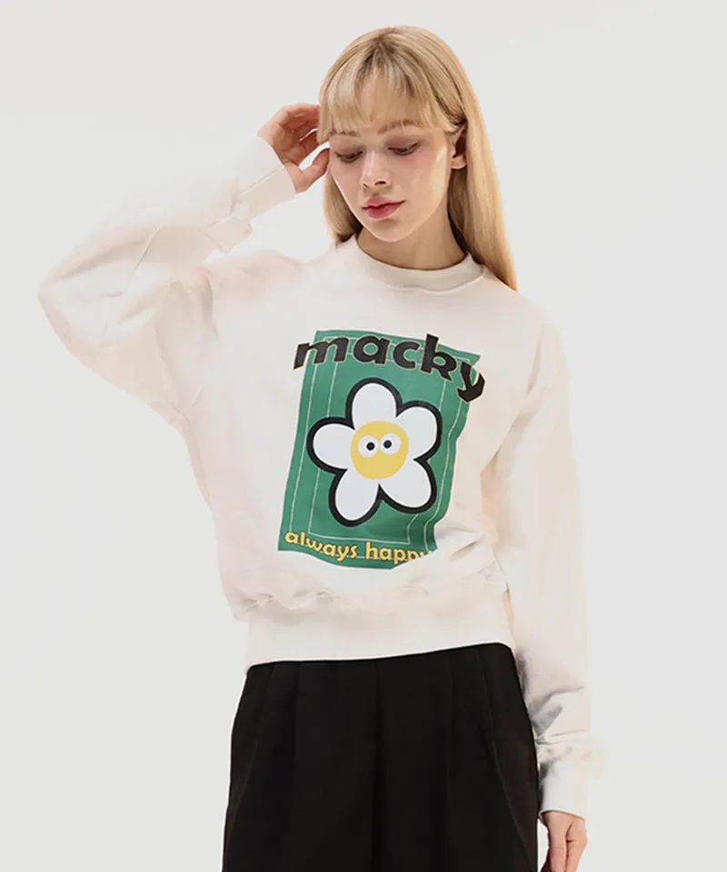 MACKY Golf: Tennis Court Sweatshirt - White