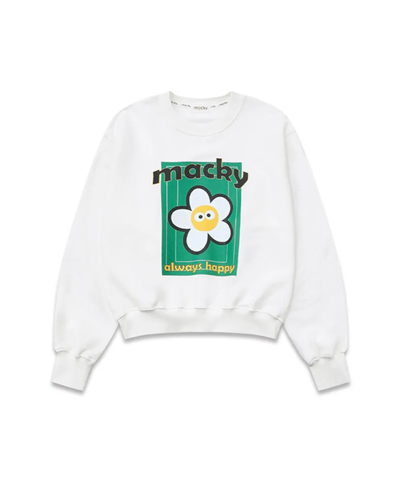 MACKY Golf: Tennis Court Sweatshirt - White