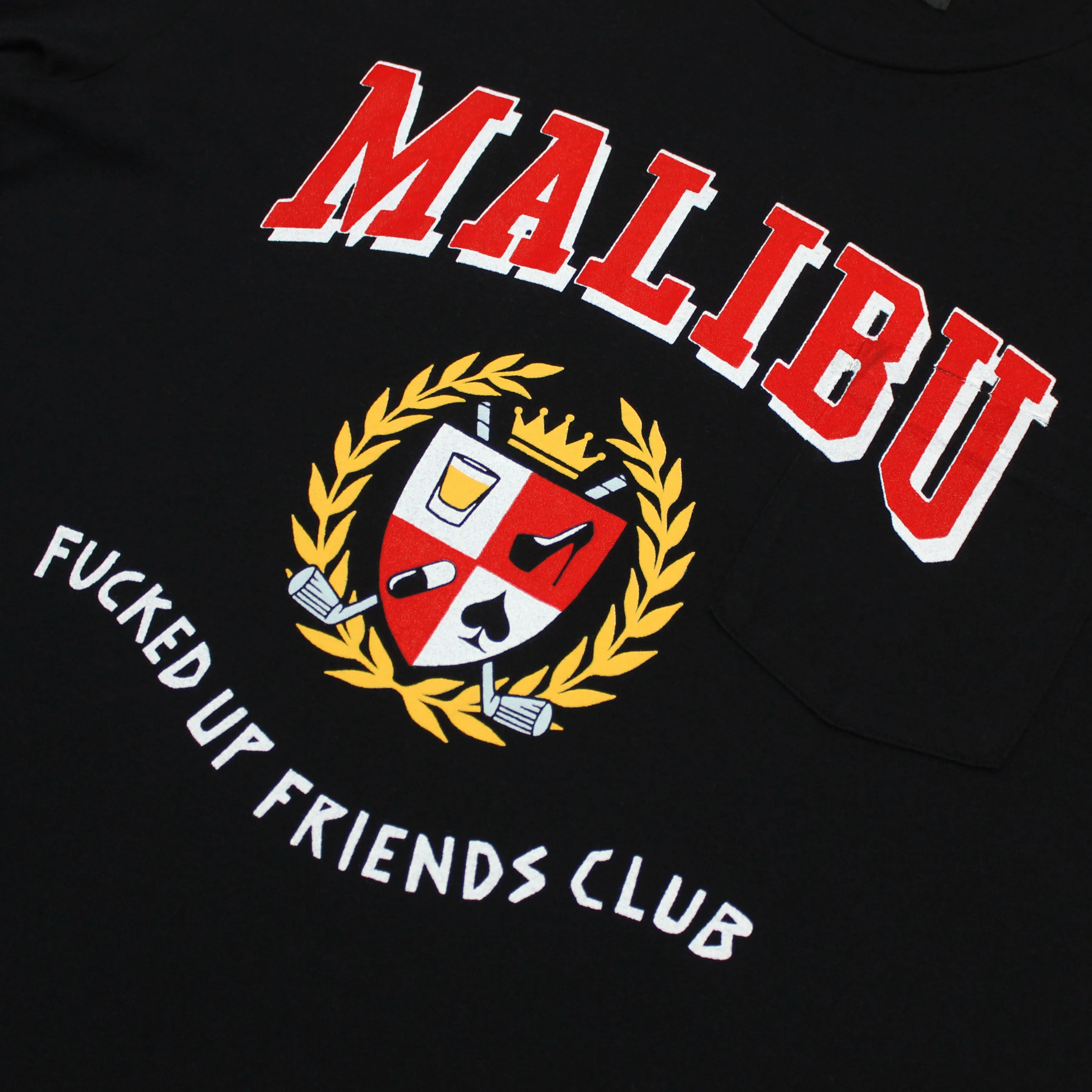 MALIBU SWINGERS CLUB CREST POCKET TEE