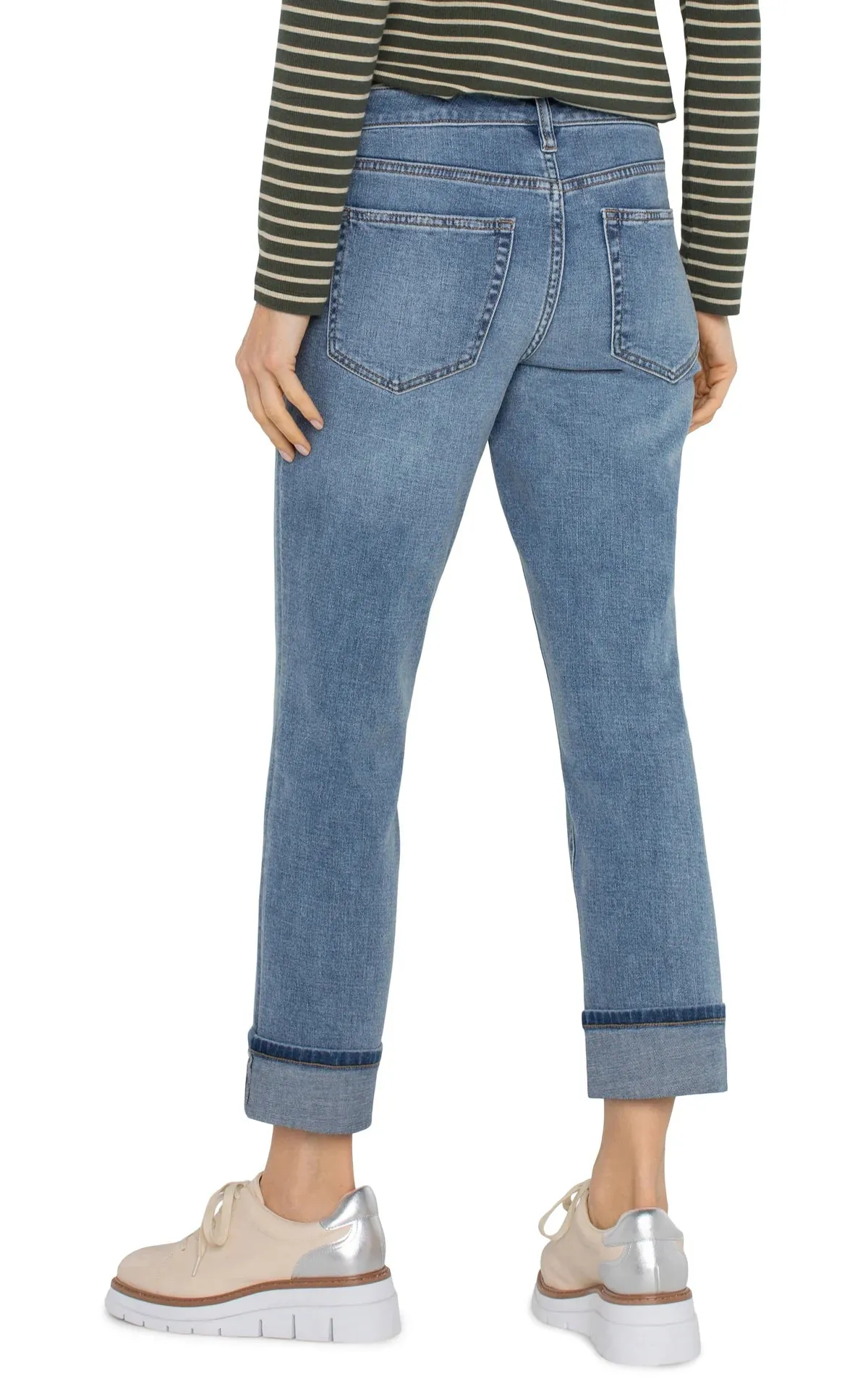 Marley Girlfriend Cuffed Denim in Vineland