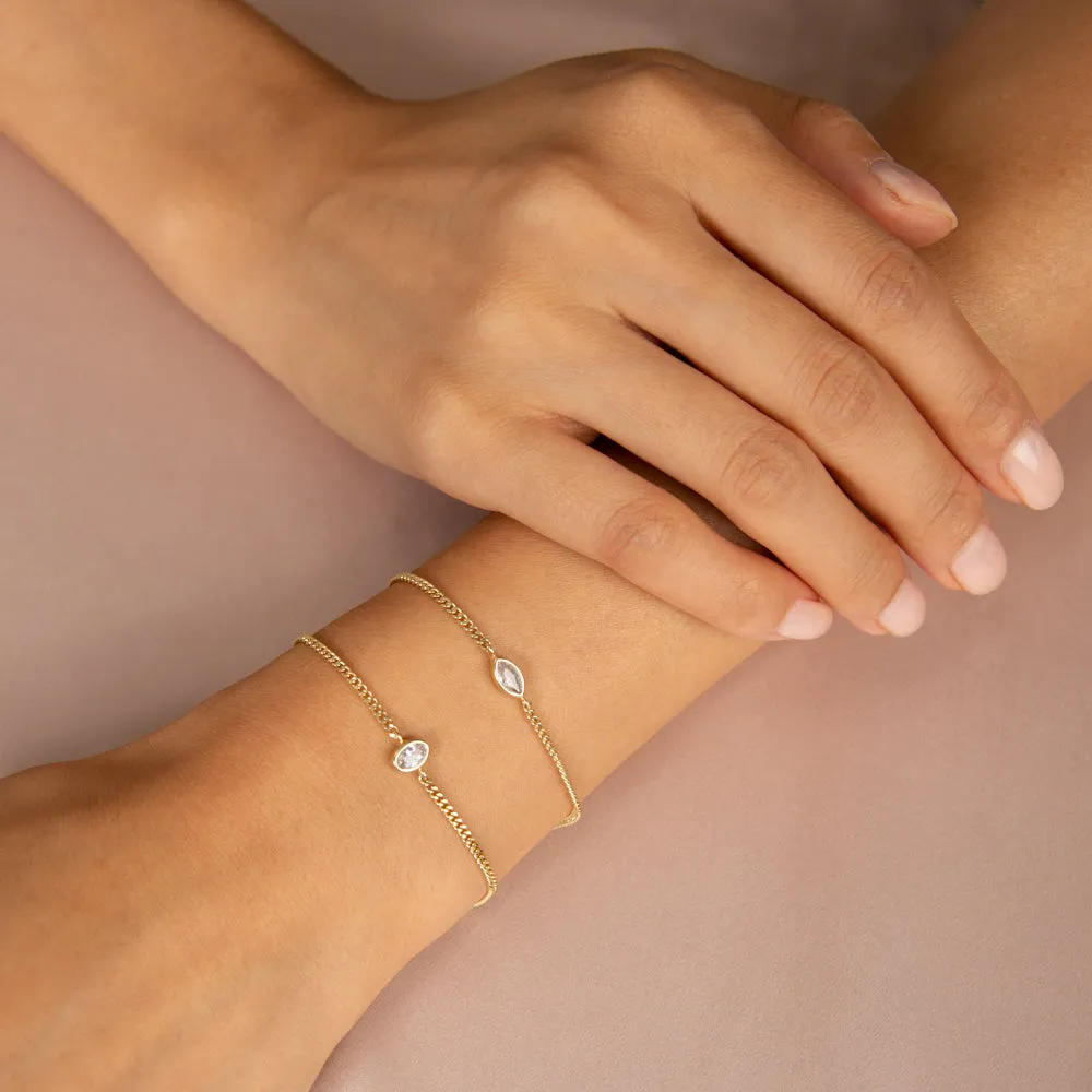 Marquise Bezel Cuban Bracelet