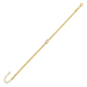 Marquise Bezel Cuban Bracelet