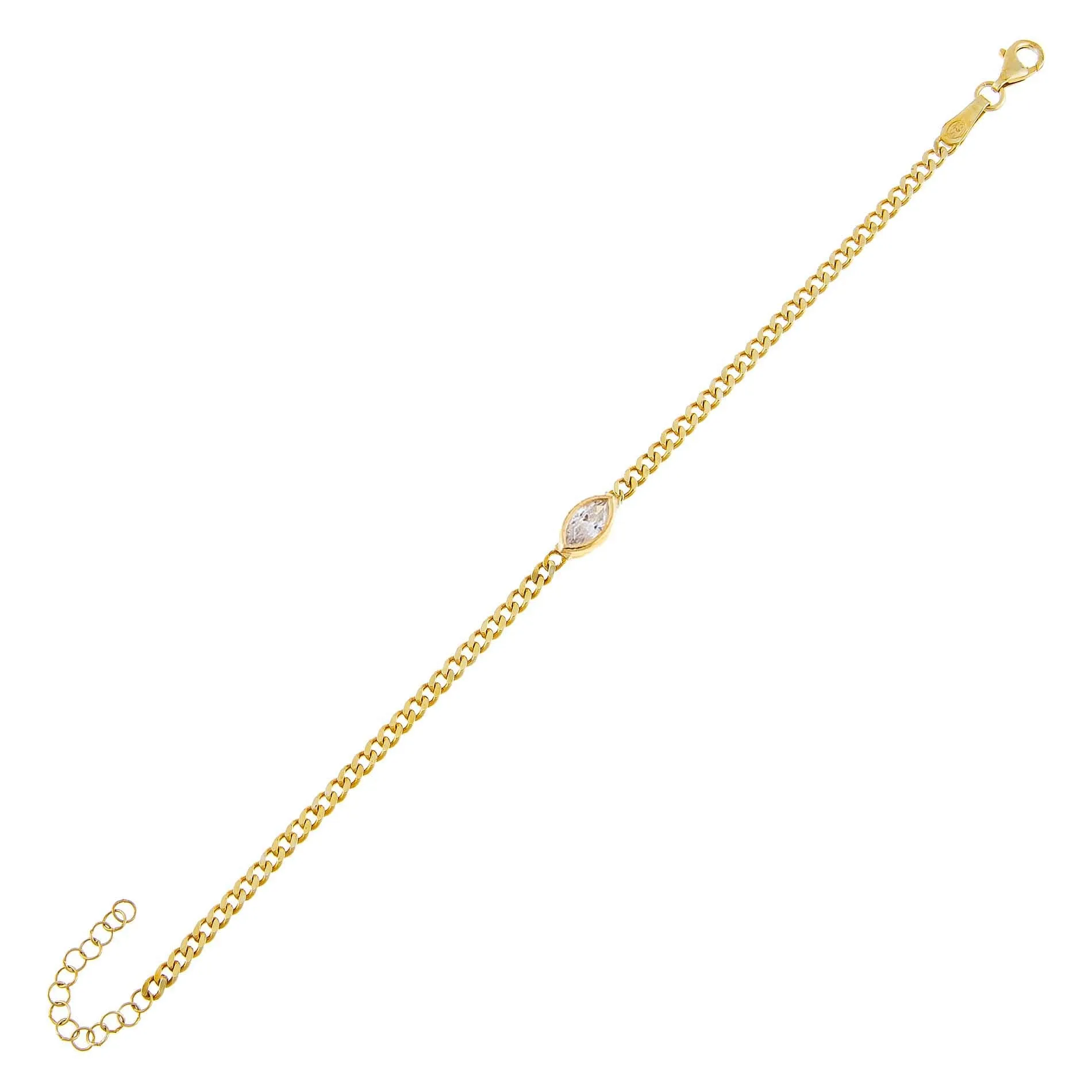 Marquise Bezel Cuban Bracelet