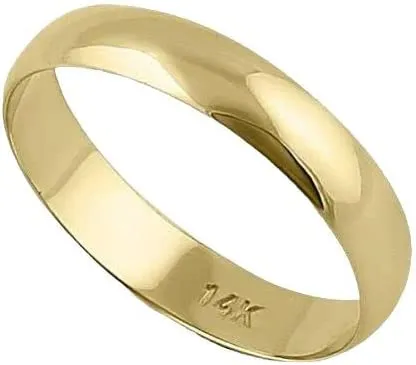 Men’s or Women's 10K Yellow or White Gold 5MM Classic Plain Simple Wedding Band byJewelMore