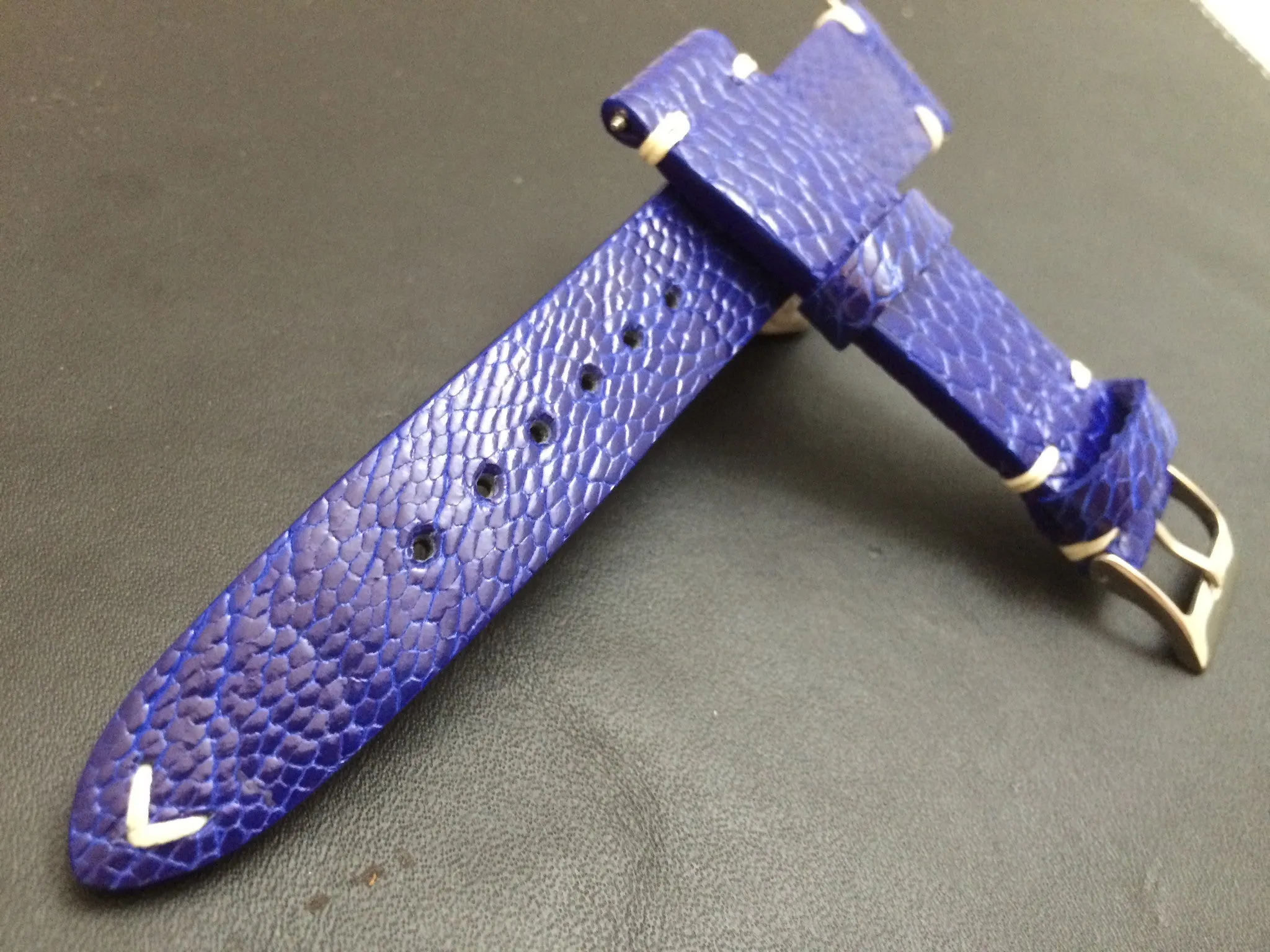 Mens Watch Straps in Blue Genuine Leather Watch Band 20mm, 19mm, Personalise Handmade watch straps in 18mm, Gift Ideas for husband