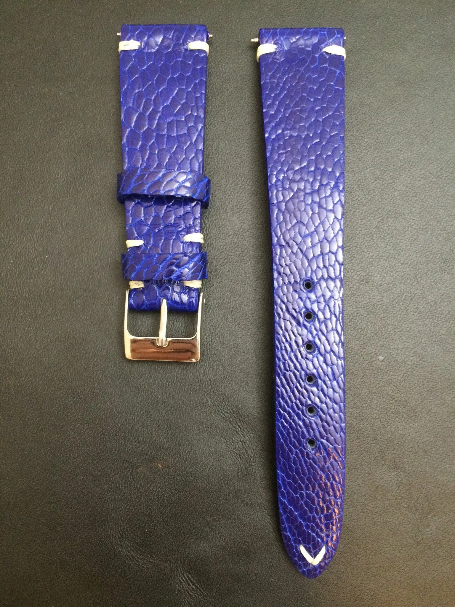 Mens Watch Straps in Blue Genuine Leather Watch Band 20mm, 19mm, Personalise Handmade watch straps in 18mm, Gift Ideas for husband