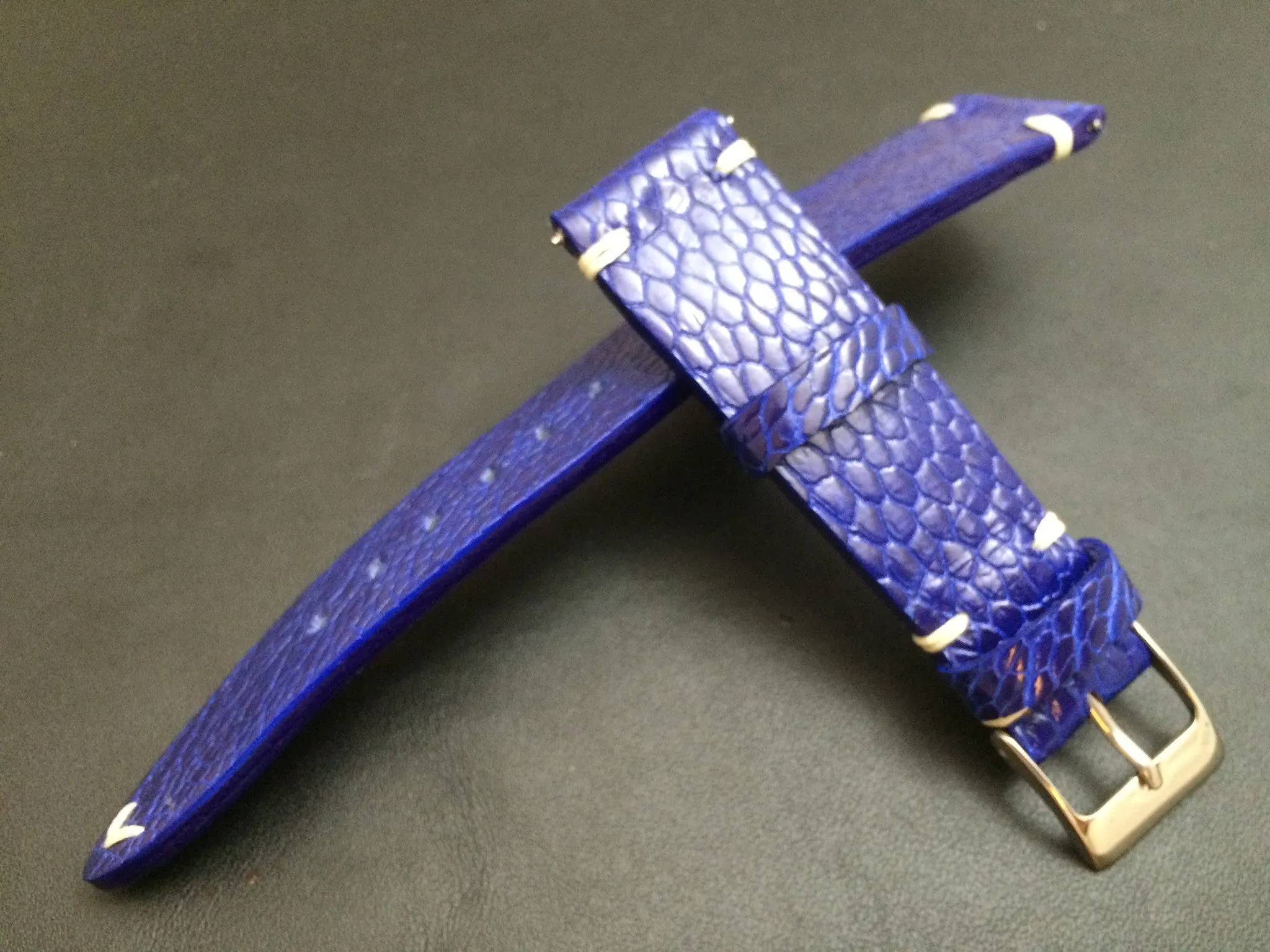 Mens Watch Straps in Blue Genuine Leather Watch Band 20mm, 19mm, Personalise Handmade watch straps in 18mm, Gift Ideas for husband