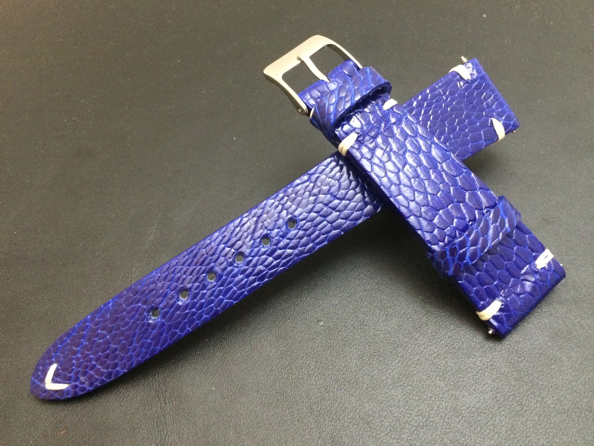 Mens Watch Straps in Blue Genuine Leather Watch Band 20mm, 19mm, Personalise Handmade watch straps in 18mm, Gift Ideas for husband