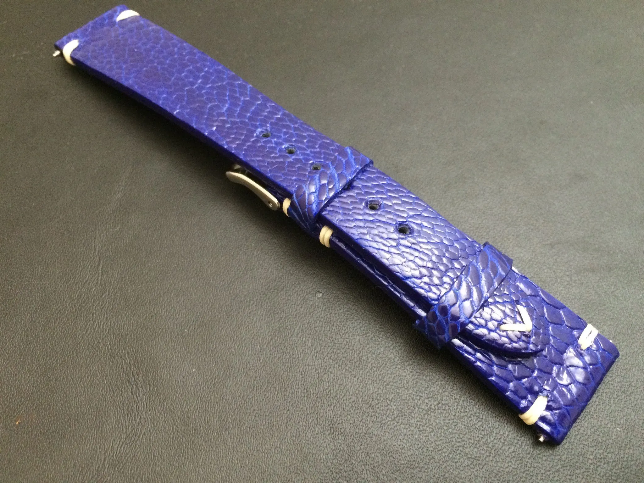Mens Watch Straps in Blue Genuine Leather Watch Band 20mm, 19mm, Personalise Handmade watch straps in 18mm, Gift Ideas for husband
