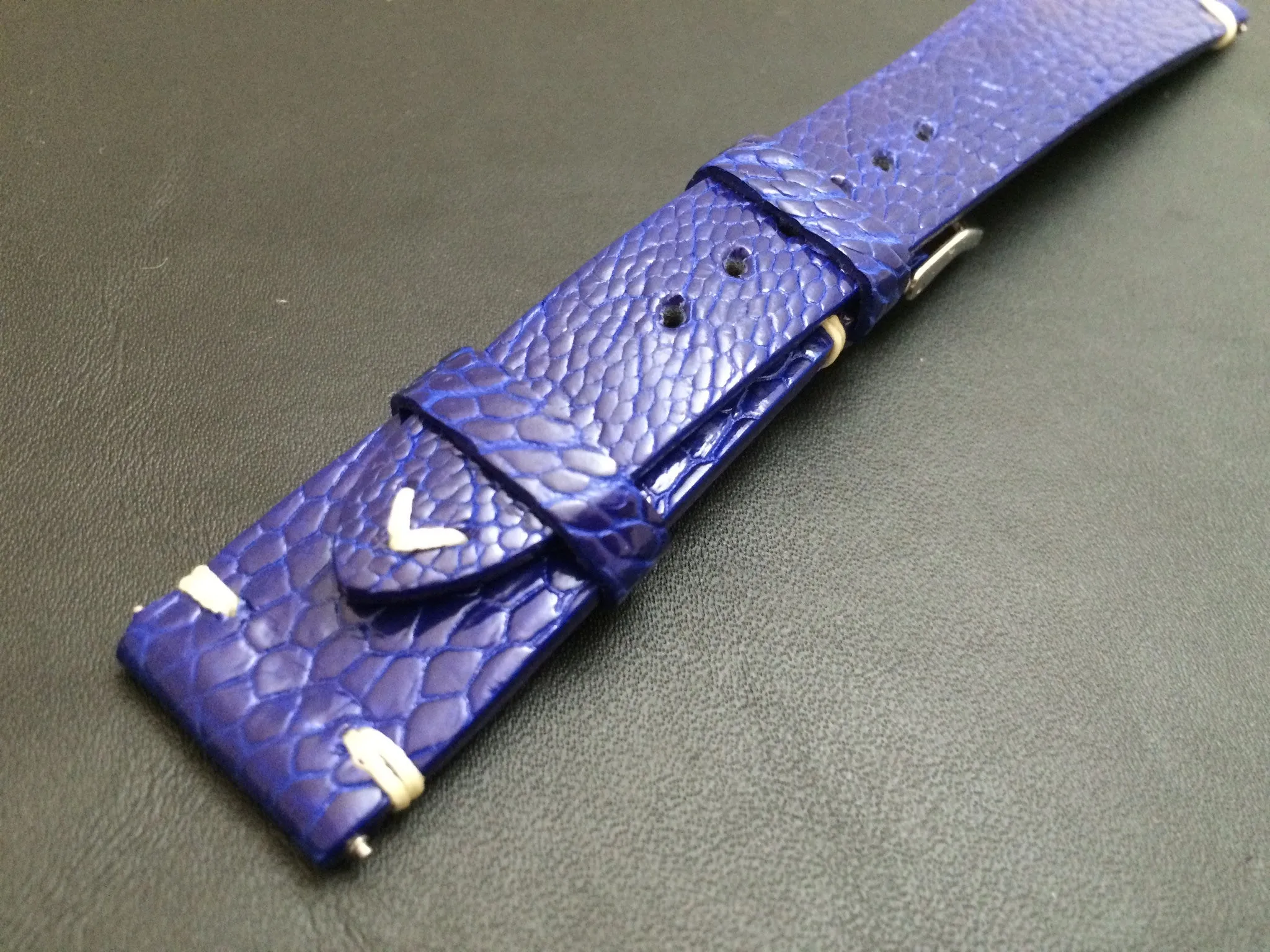 Mens Watch Straps in Blue Genuine Leather Watch Band 20mm, 19mm, Personalise Handmade watch straps in 18mm, Gift Ideas for husband