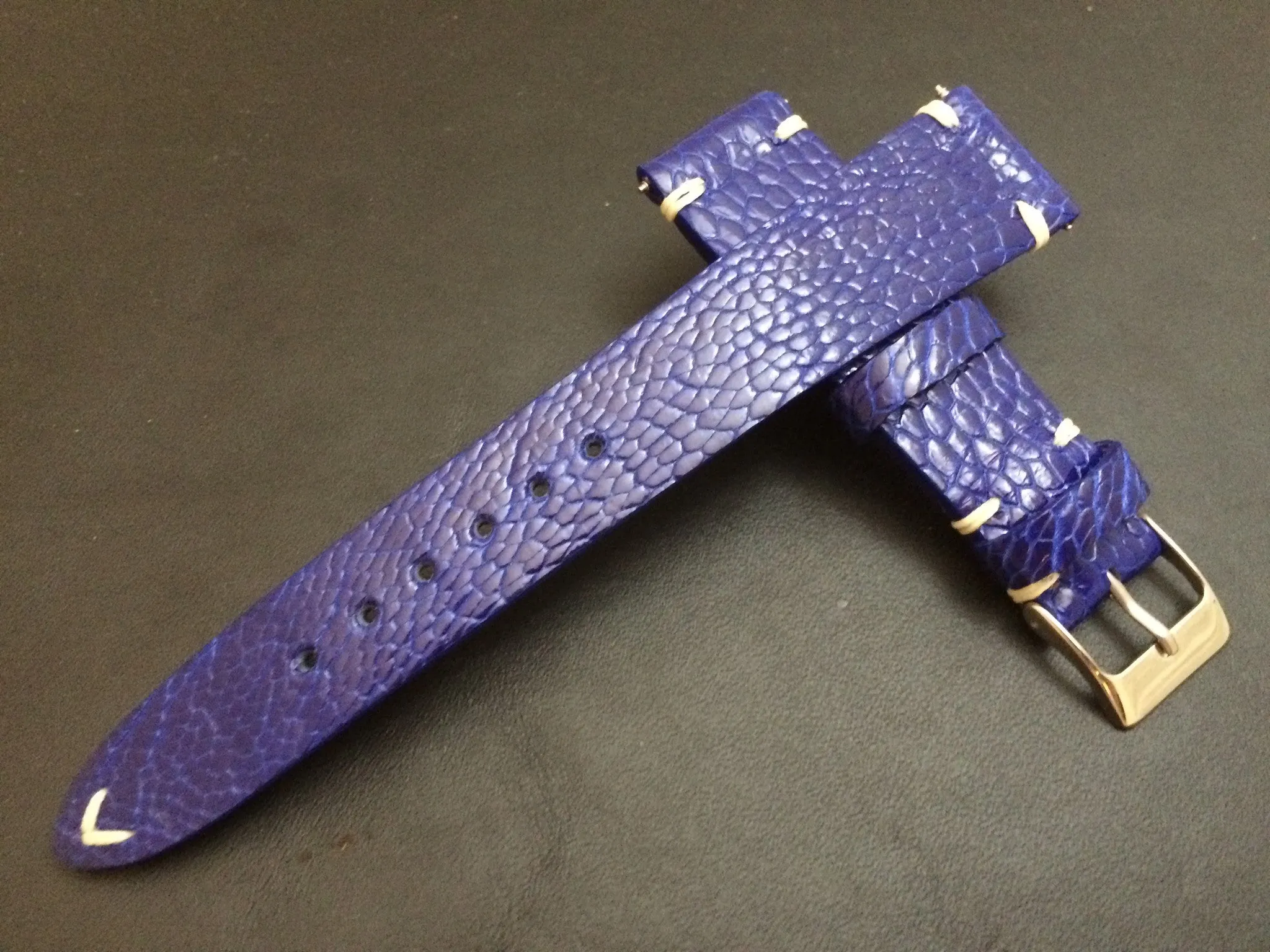 Mens Watch Straps in Blue Genuine Leather Watch Band 20mm, 19mm, Personalise Handmade watch straps in 18mm, Gift Ideas for husband