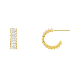 Mini Baguette Hoop Earring