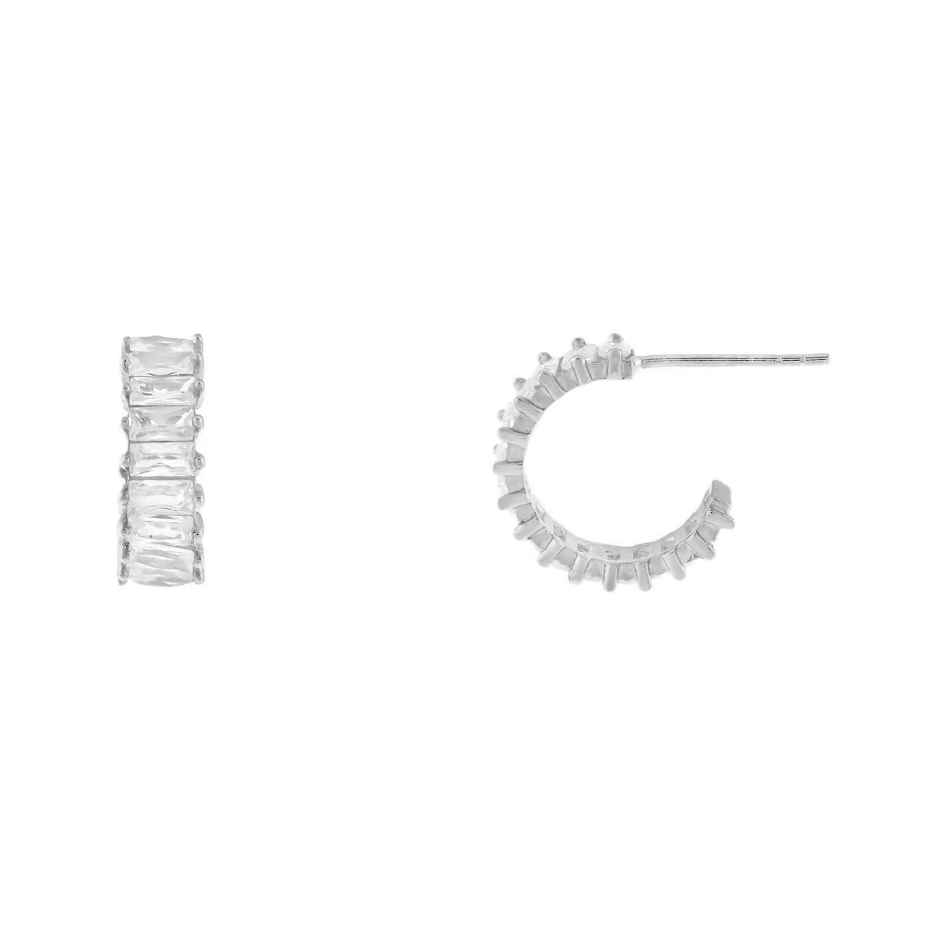 Mini Baguette Hoop Earring