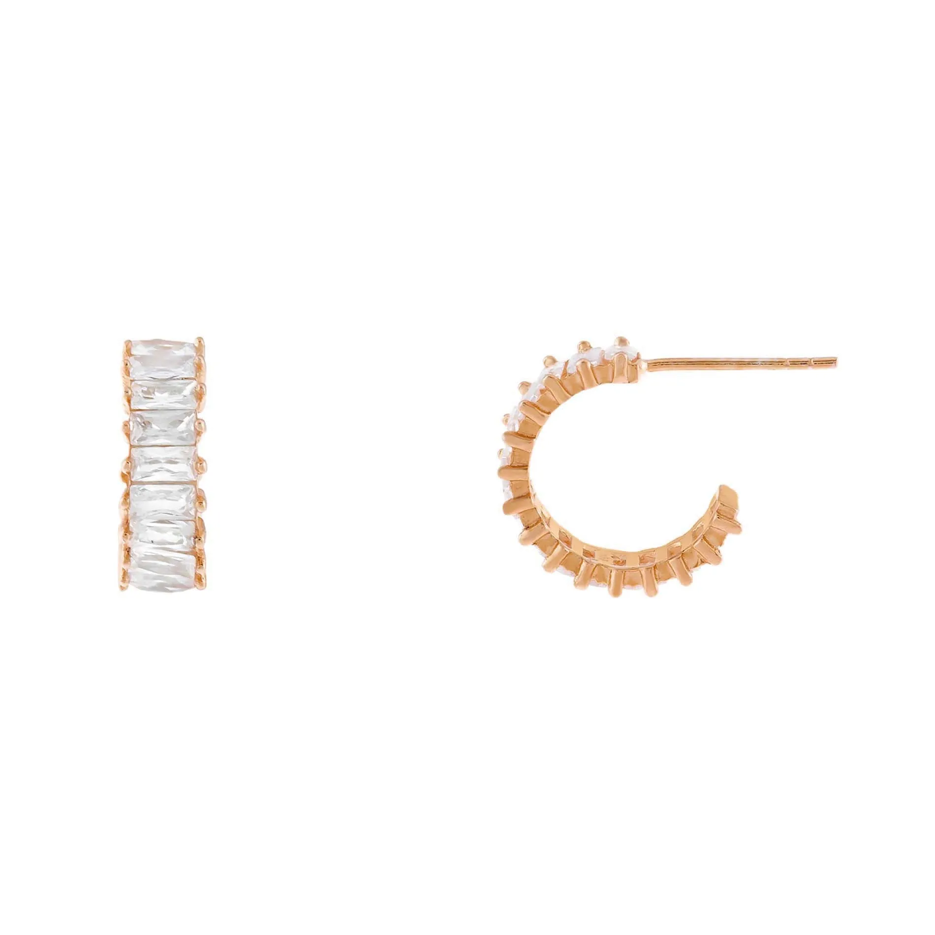 Mini Baguette Hoop Earring