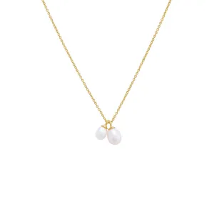 Mini Double Pearl Pendant Necklace