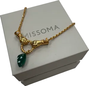 Missoma Harris Reed In Good Hands Gold Drop Pendant Necklace