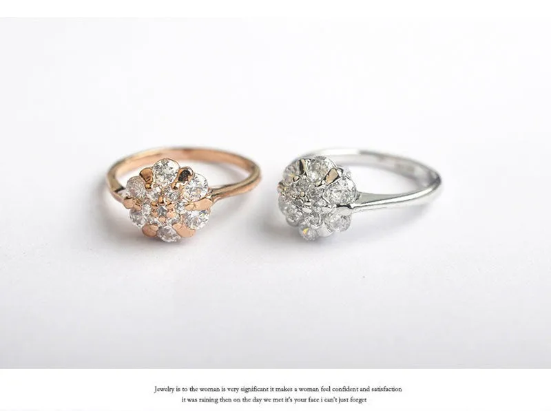 Moissanite engagement ring Rose gold engagement ring vintage Round Diamond Cluster ring wedding Bridal Set Anniversary for