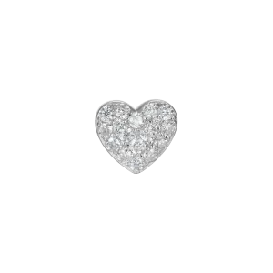 Moissanite Heart Shape Stud Earring-Single