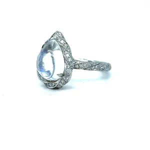 Moonstone Pave Diamond Classic Twist Ring.