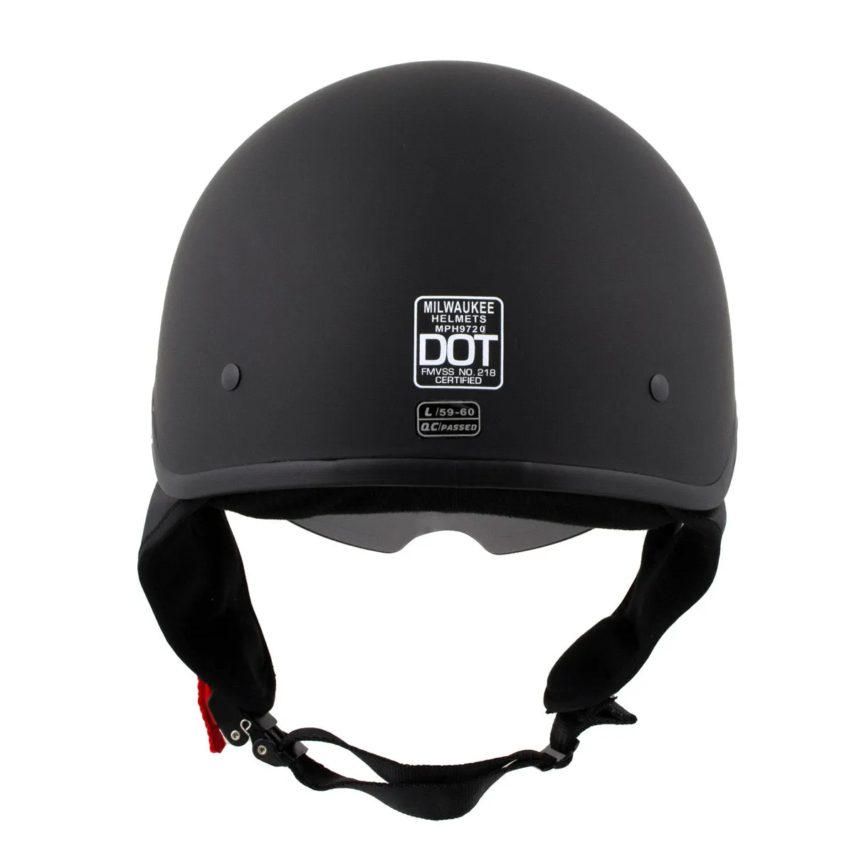 MPH9718DOT Dot Approved Matte Black 'Momentum' Half Face Motorcycle Helmet for Men and Women Biker w/ Drop Down Tinted Visor