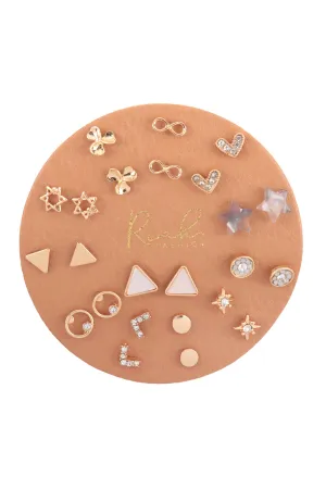 MYE1490 - Heart & Triangle Stud Earring Set