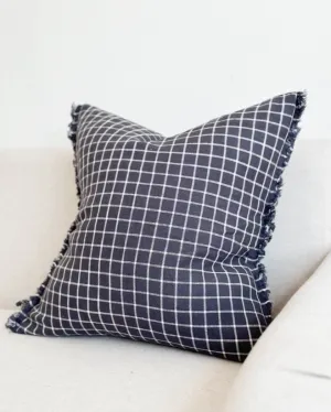 Navy Check Cushion