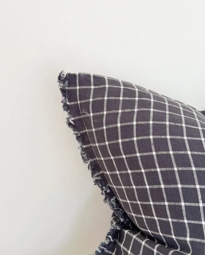 Navy Check Cushion