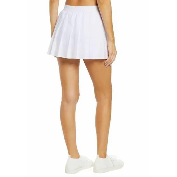 NEW ALO YOGA women varsity tennis skirt in white