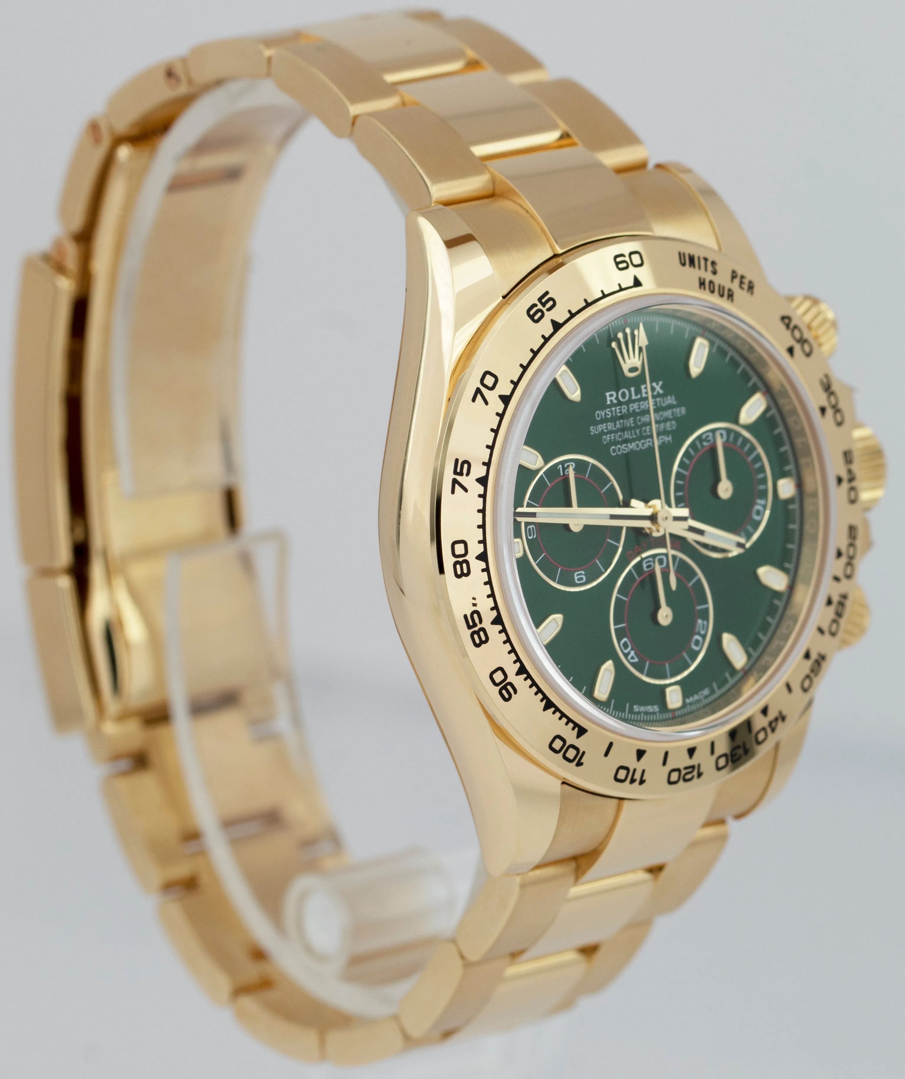 NEW Rolex Daytona GREEN DIAL 40mm Yellow Gold Chronograph Watch 116508 B P