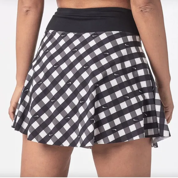 Nike Core Club Printed Tennis Skirt Skort Black White Gingham XL