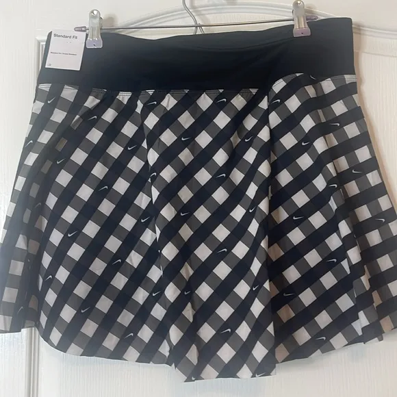Nike Core Club Printed Tennis Skirt Skort Black White Gingham XL