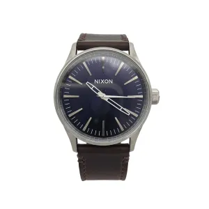 NIXON Sentry 38 Leather Blue / Brown Men's Watch - New w/ Tags Pulled BB Raffle