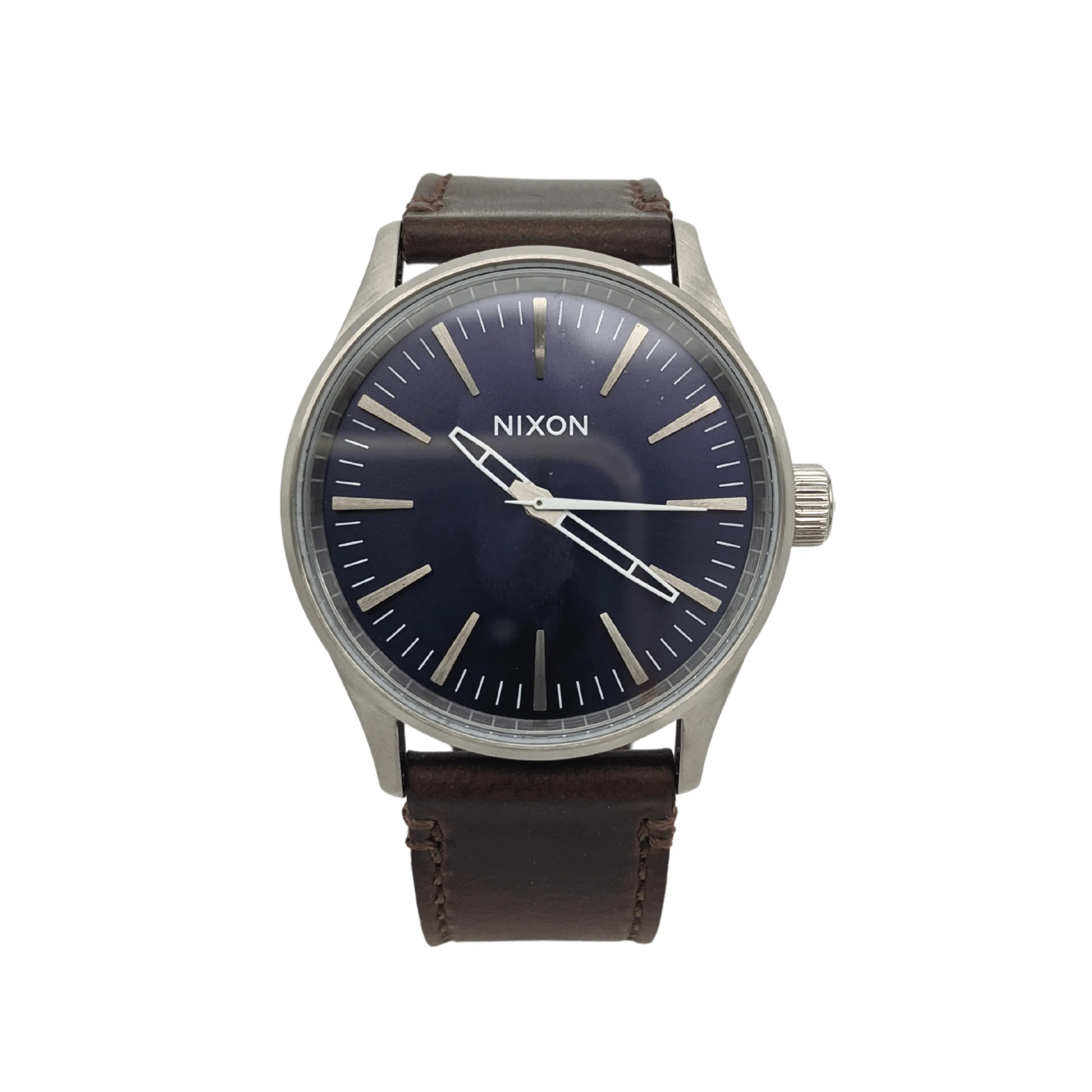 NIXON Sentry 38 Leather Blue / Brown Men's Watch - New w/ Tags Pulled BB Raffle