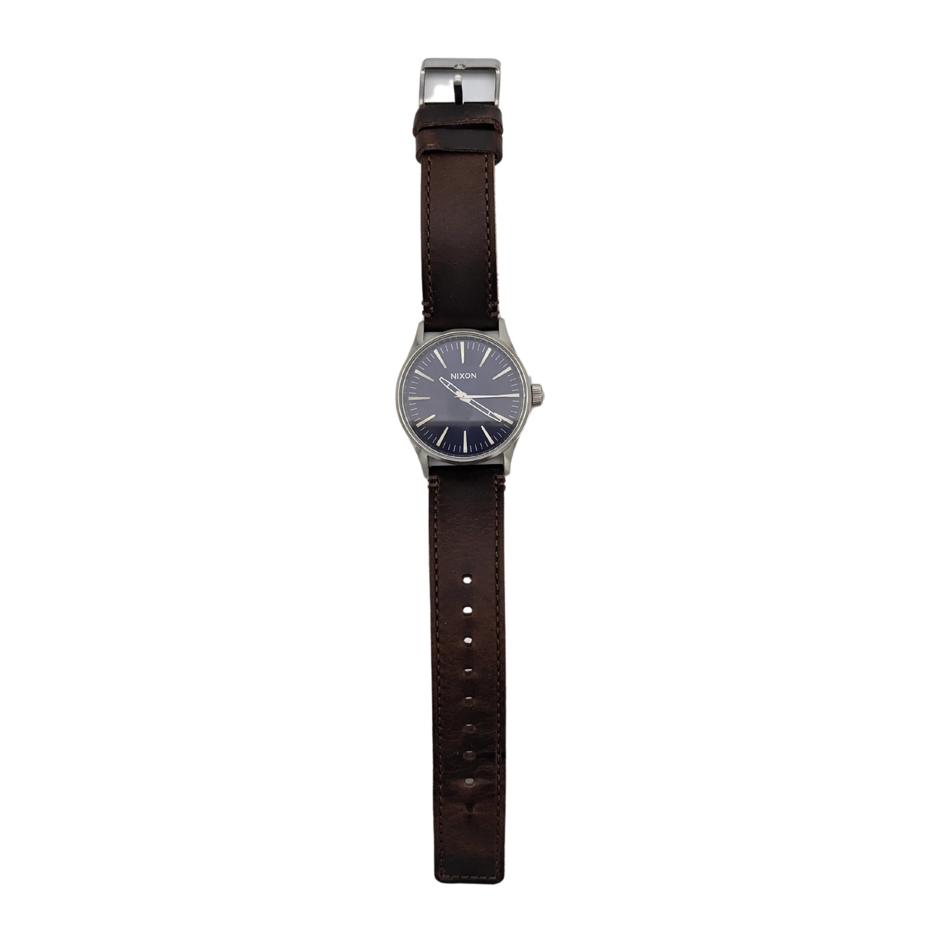 NIXON Sentry 38 Leather Blue / Brown Men's Watch - New w/ Tags Pulled BB Raffle