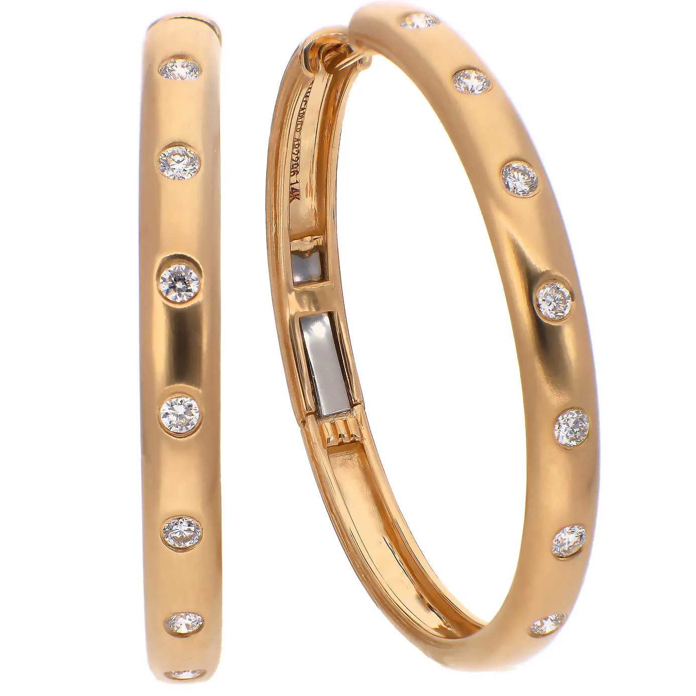 Noam Carver Fine Jewelry 14K Yellow Gold Diamond Hoop Earrings