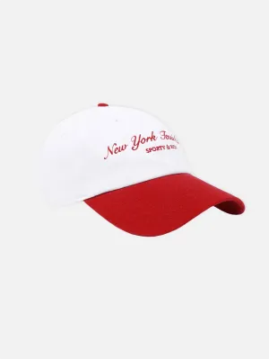 NY Tennis Club Embroidered Hat - White/Bright Red