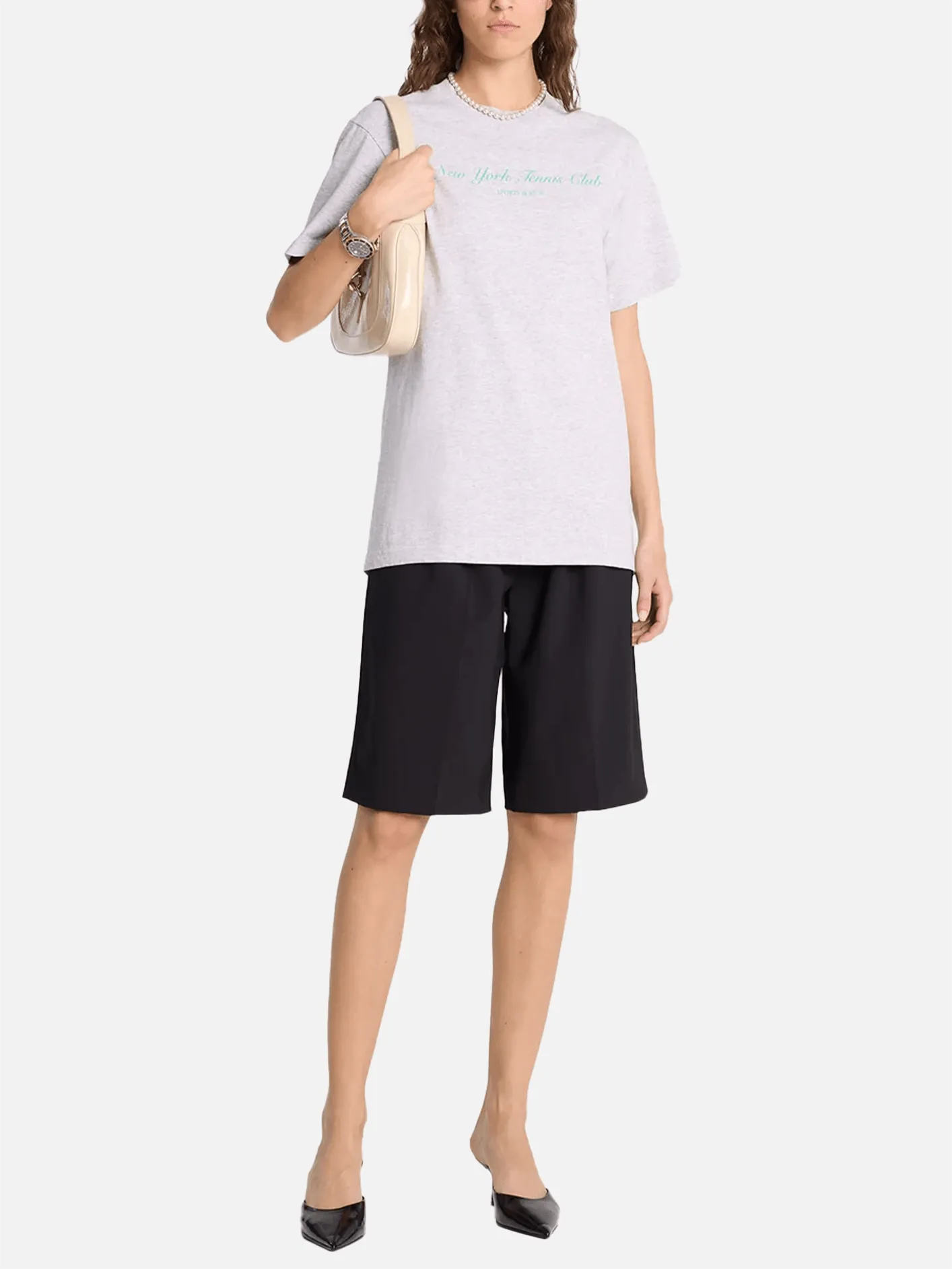 NY Tennis Club T-Shirt - Heather Gray/Caribbean