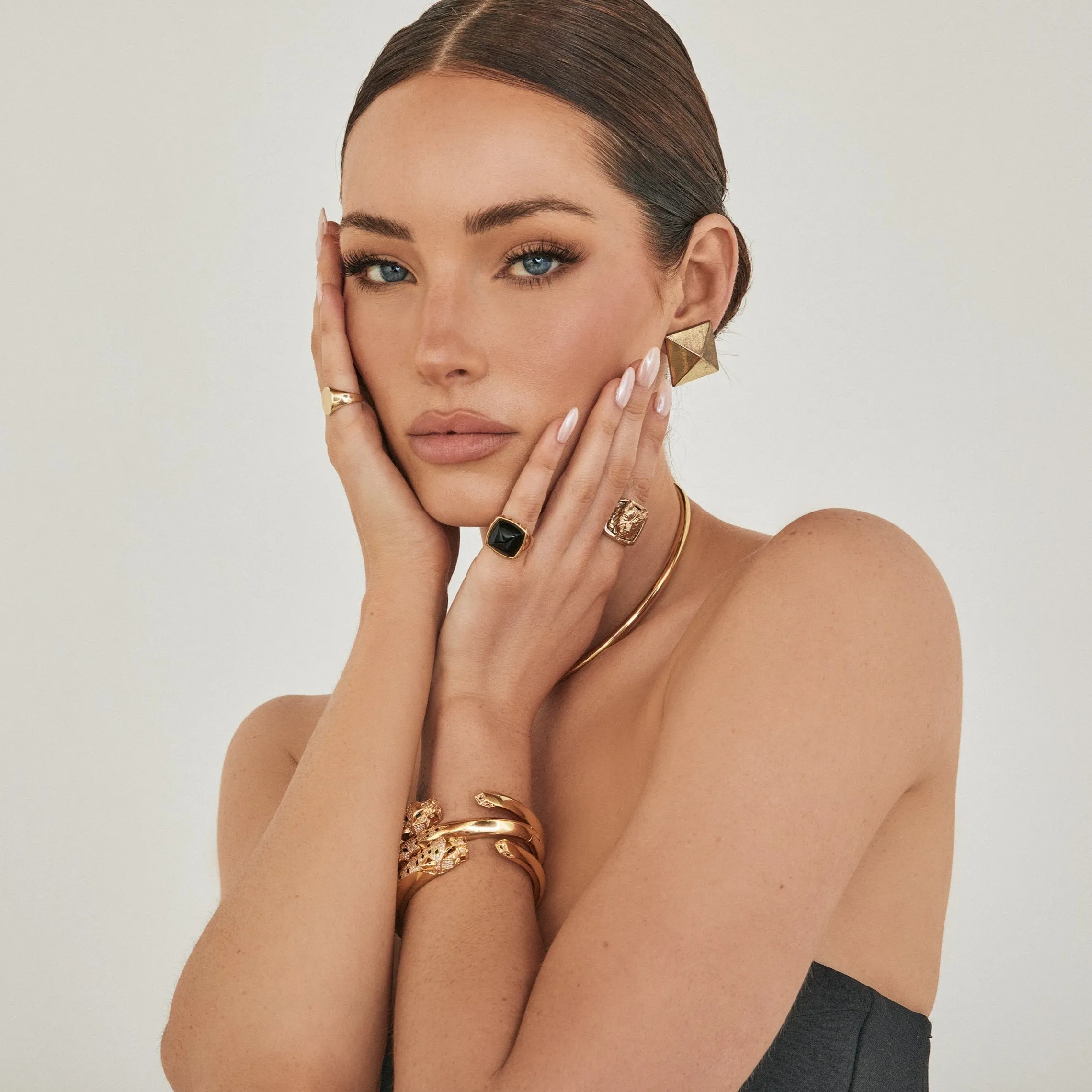 Onyx Pyramid Ring