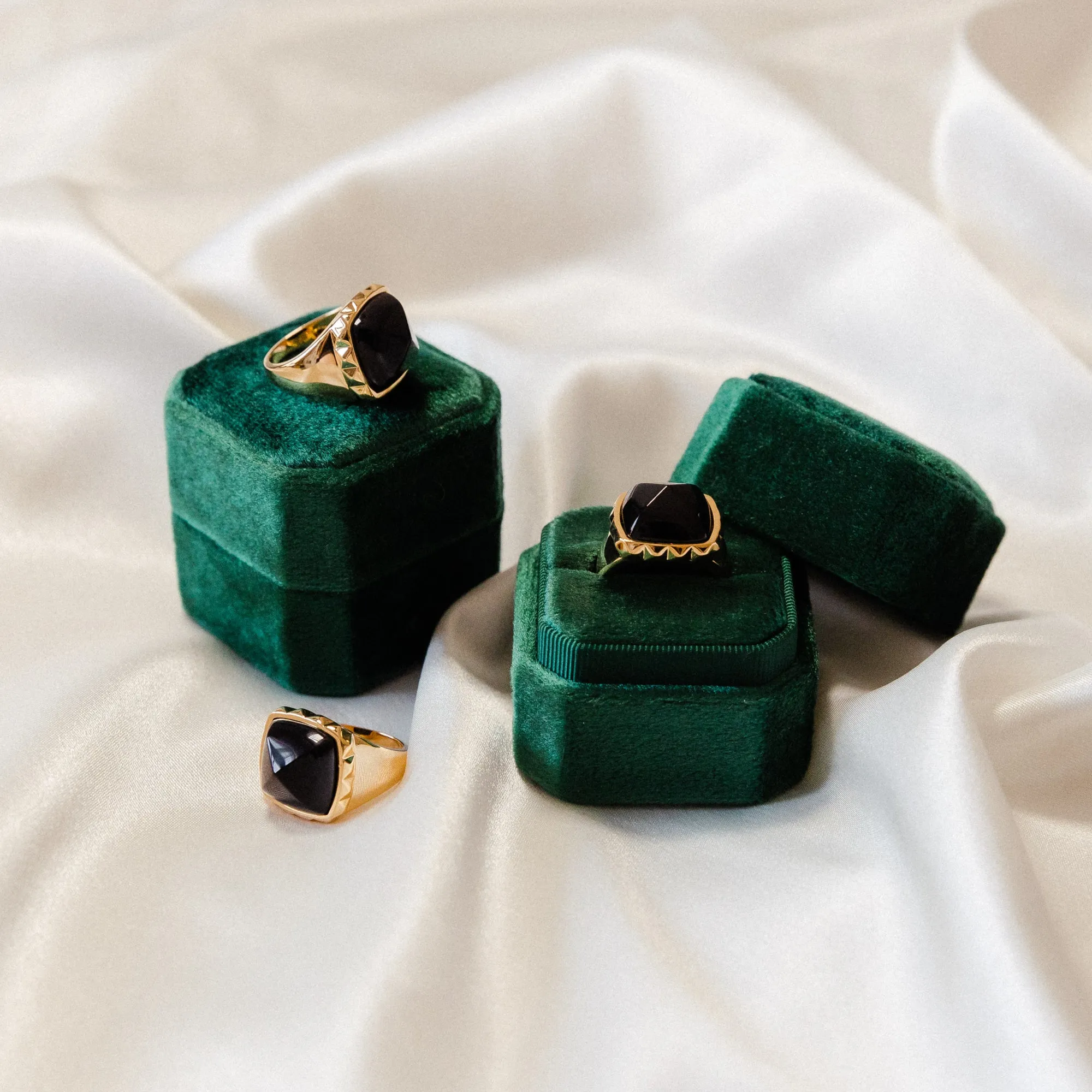 Onyx Pyramid Ring
