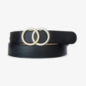 Otir Pebbled Leather Belt | Black Nappa