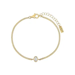 Oval Bezel Cuban Bracelet
