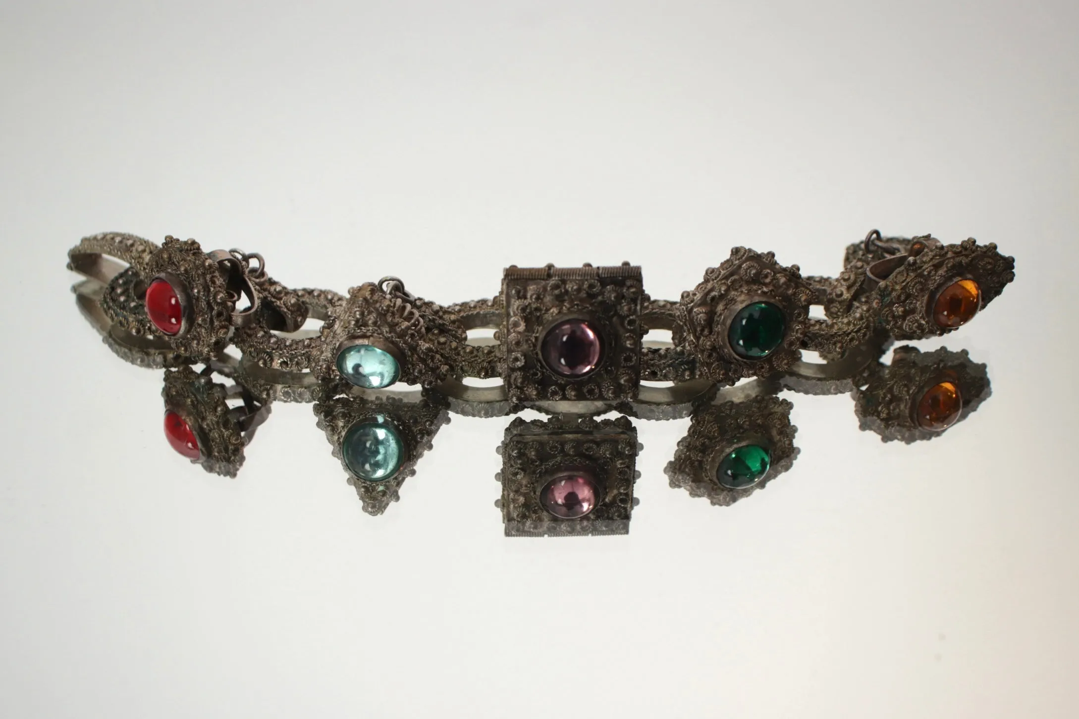 Papa George Etruscan Revival Fob Charm Bracelet